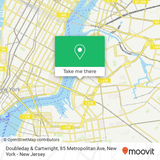 Mapa de Doubleday & Cartwright, 85 Metropolitan Ave