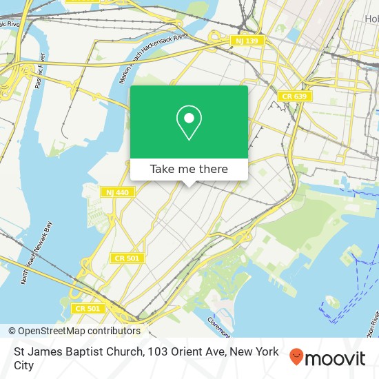 Mapa de St James Baptist Church, 103 Orient Ave