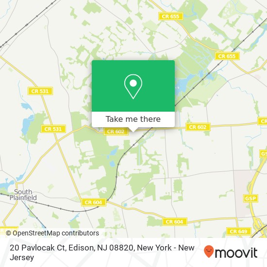 Mapa de 20 Pavlocak Ct, Edison, NJ 08820