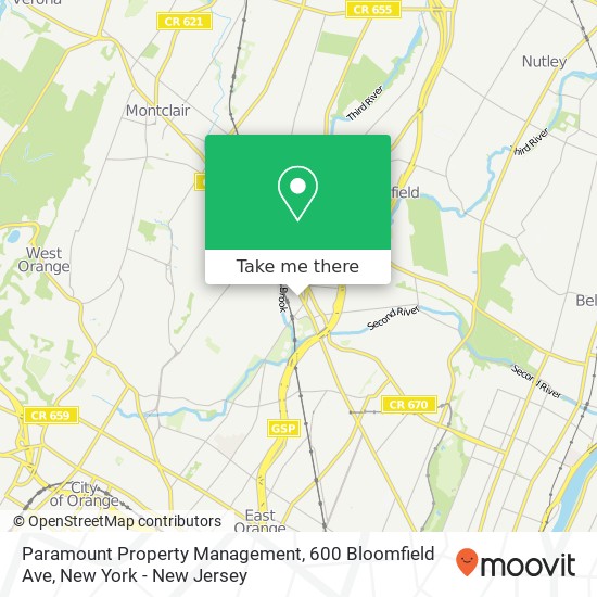 Paramount Property Management, 600 Bloomfield Ave map