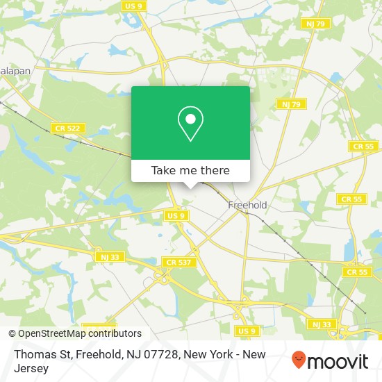 Mapa de Thomas St, Freehold, NJ 07728