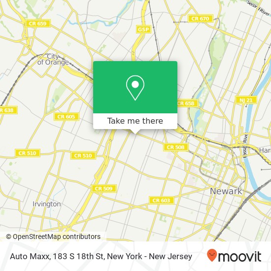 Mapa de Auto Maxx, 183 S 18th St