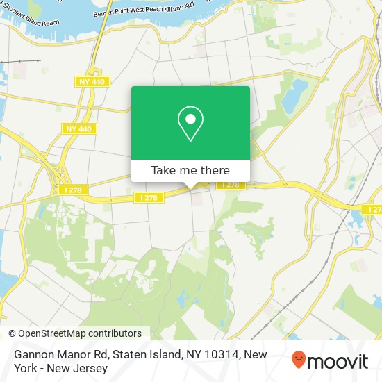 Mapa de Gannon Manor Rd, Staten Island, NY 10314