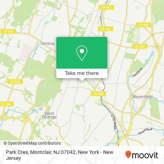 Mapa de Park Cres, Montclair, NJ 07042