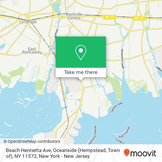 Beach Henrietta Ave, Oceanside (Hempstead, Town of), NY 11572 map