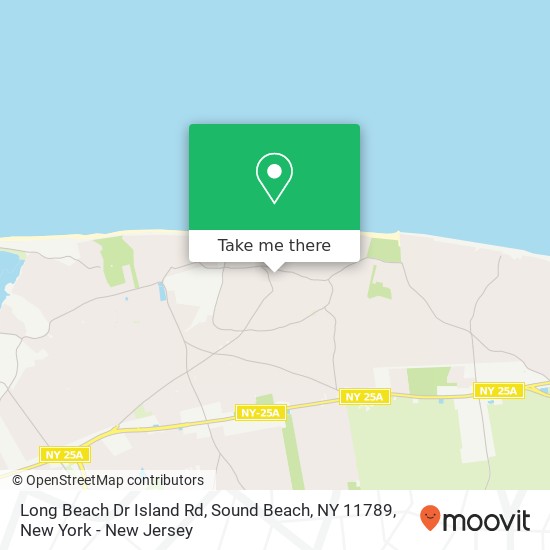 Mapa de Long Beach Dr Island Rd, Sound Beach, NY 11789