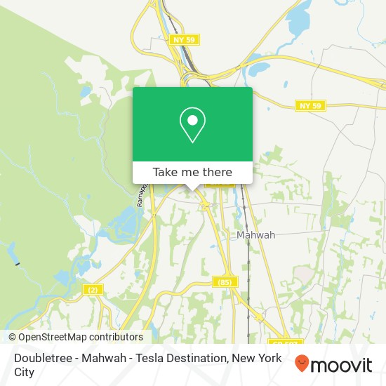 Mapa de Doubletree - Mahwah - Tesla Destination