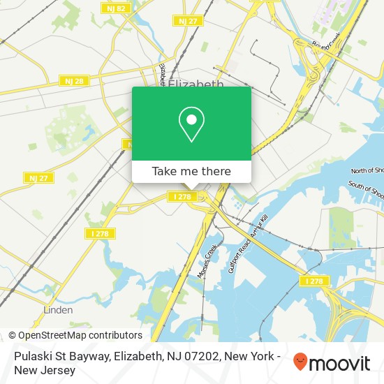 Mapa de Pulaski St Bayway, Elizabeth, NJ 07202