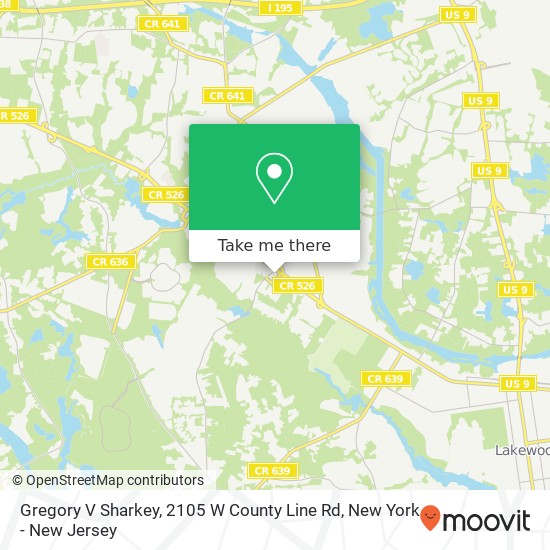 Mapa de Gregory V Sharkey, 2105 W County Line Rd