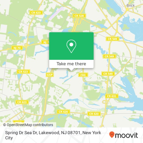 Mapa de Spring Dr Sea Dr, Lakewood, NJ 08701
