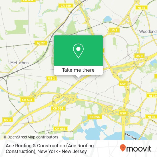 Ace Roofing & Construction map