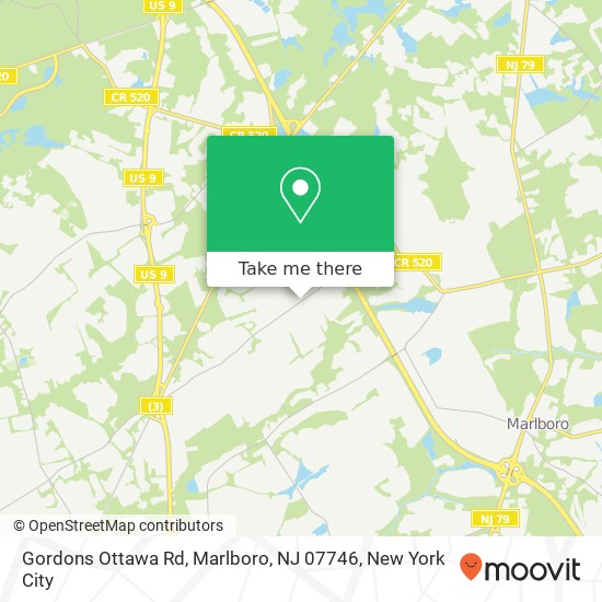 Mapa de Gordons Ottawa Rd, Marlboro, NJ 07746