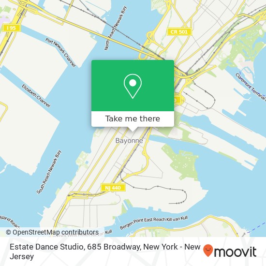 Mapa de Estate Dance Studio, 685 Broadway