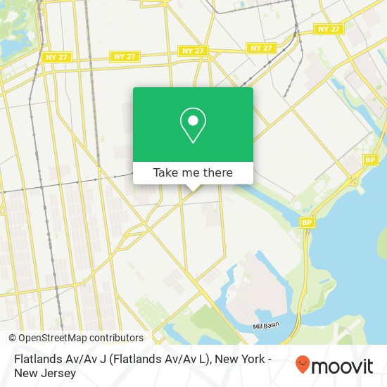 Mapa de Flatlands Av / Av J (Flatlands Av / Av L)