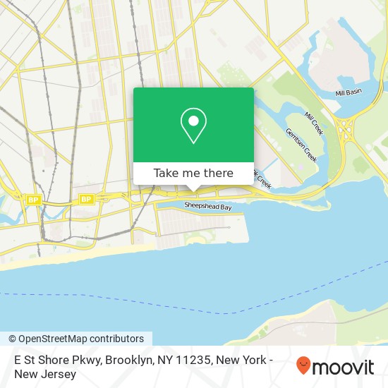 Mapa de E St Shore Pkwy, Brooklyn, NY 11235