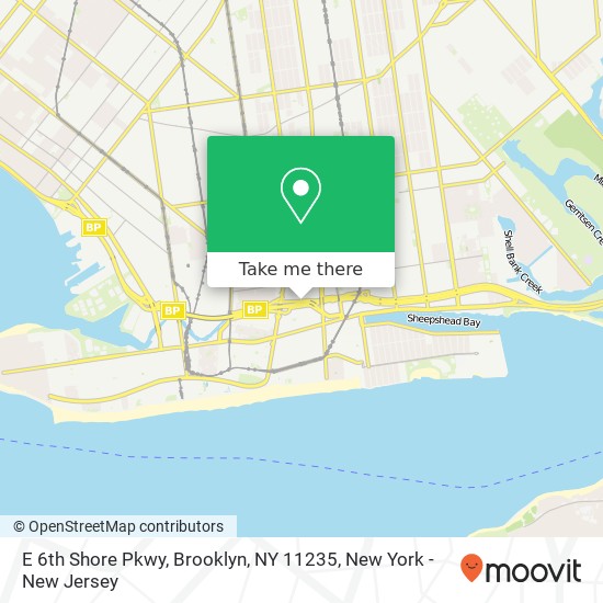 Mapa de E 6th Shore Pkwy, Brooklyn, NY 11235