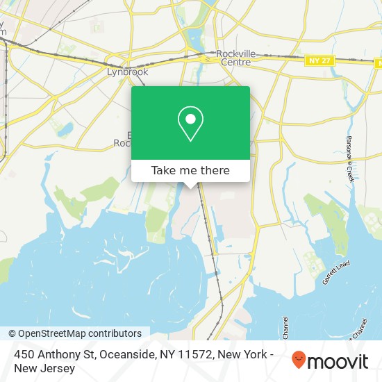 Mapa de 450 Anthony St, Oceanside, NY 11572