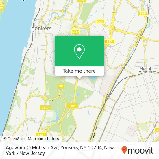 Agawam @ McLean Ave, Yonkers, NY 10704 map