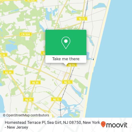 Mapa de Homestead Terrace Pl, Sea Girt, NJ 08750