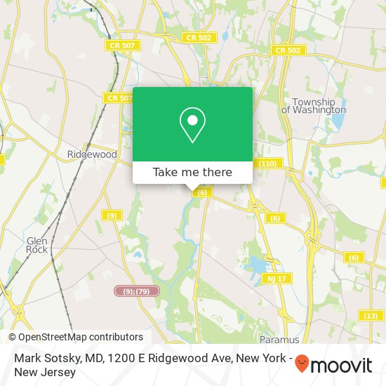 Mapa de Mark Sotsky, MD, 1200 E Ridgewood Ave