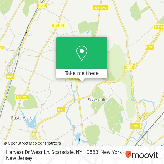 Mapa de Harvest Dr West Ln, Scarsdale, NY 10583
