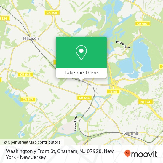 Mapa de Washington y Front St, Chatham, NJ 07928