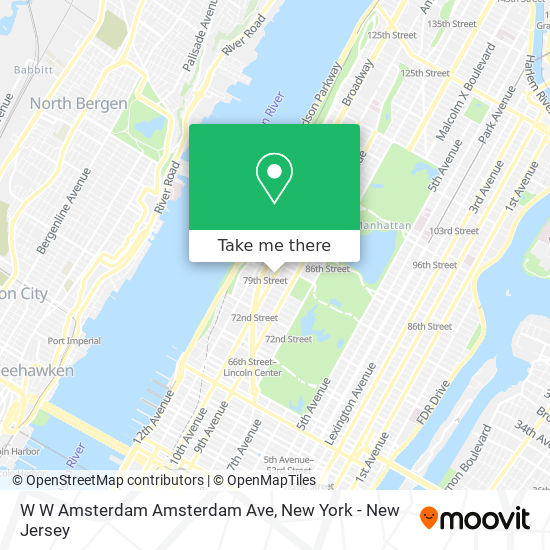 W W Amsterdam Amsterdam Ave map