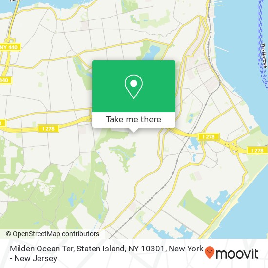 Mapa de Milden Ocean Ter, Staten Island, NY 10301