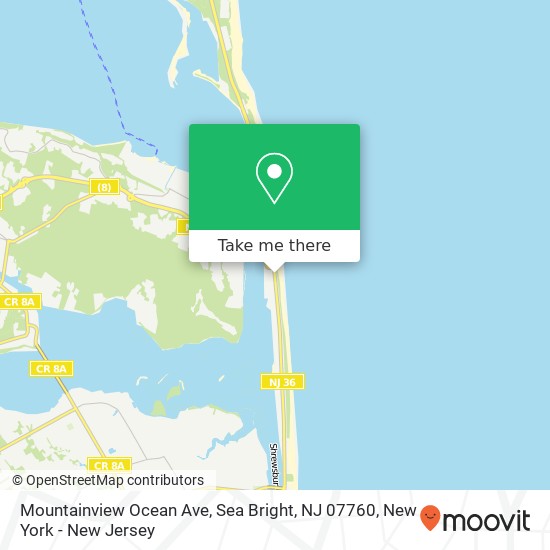 Mapa de Mountainview Ocean Ave, Sea Bright, NJ 07760