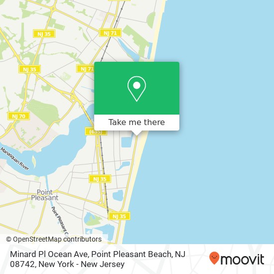 Minard Pl Ocean Ave, Point Pleasant Beach, NJ 08742 map