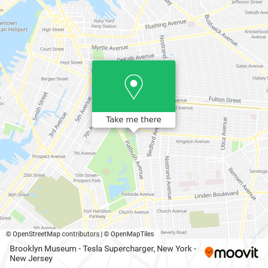 Mapa de Brooklyn Museum - Tesla Supercharger