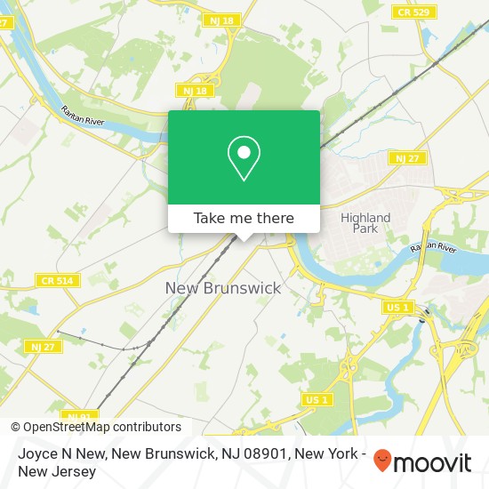 Mapa de Joyce N New, New Brunswick, NJ 08901