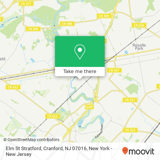 Mapa de Elm St Stratford, Cranford, NJ 07016