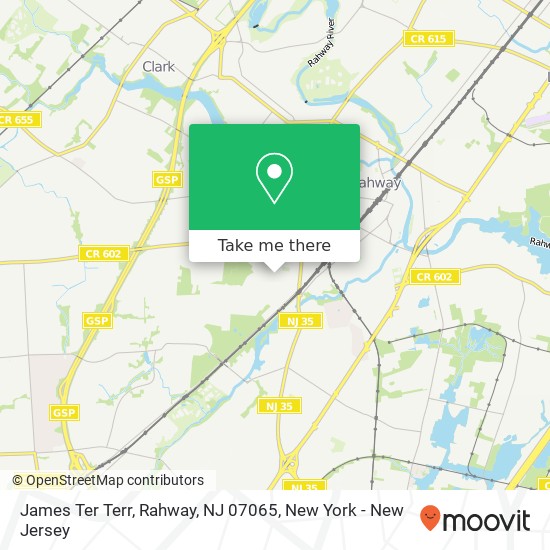 Mapa de James Ter Terr, Rahway, NJ 07065