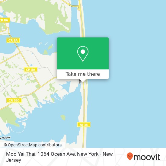 Mapa de Moo Yai Thai, 1064 Ocean Ave