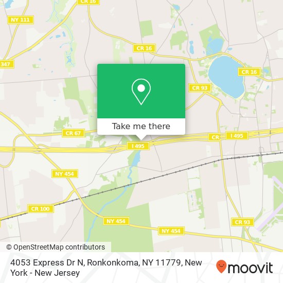 Mapa de 4053 Express Dr N, Ronkonkoma, NY 11779