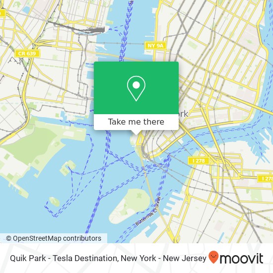 Quik Park - Tesla Destination map