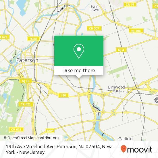 19th Ave Vreeland Ave, Paterson, NJ 07504 map