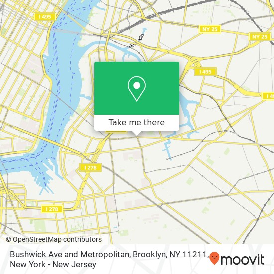 Bushwick Ave and Metropolitan, Brooklyn, NY 11211 map