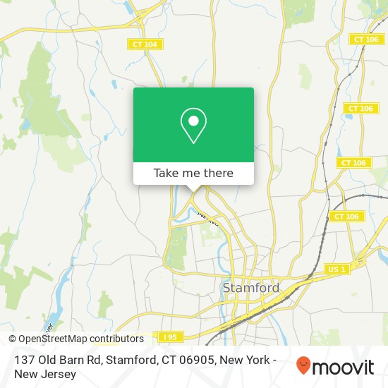 Mapa de 137 Old Barn Rd, Stamford, CT 06905