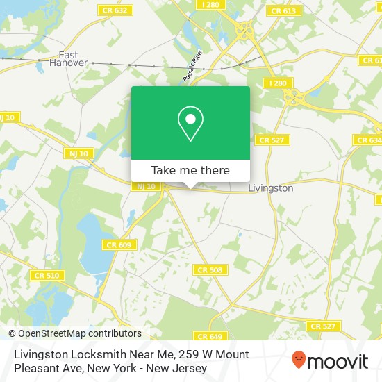 Mapa de Livingston Locksmith Near Me, 259 W Mount Pleasant Ave