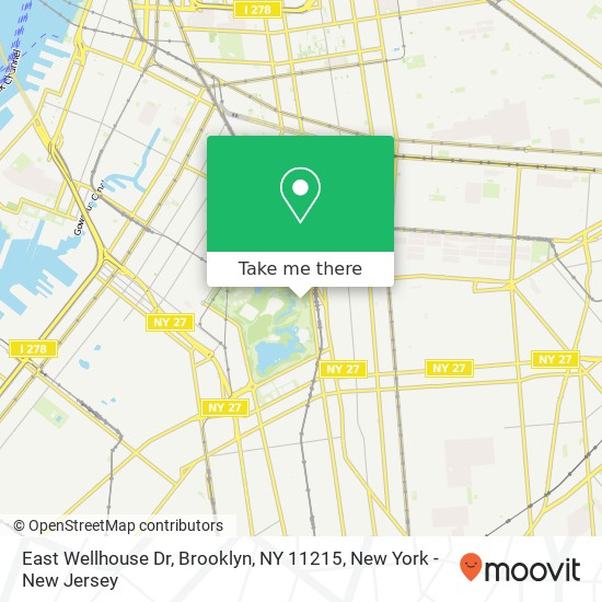 Mapa de East Wellhouse Dr, Brooklyn, NY 11215