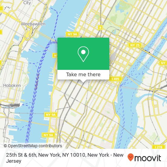 25th St & 6th, New York, NY 10010 map