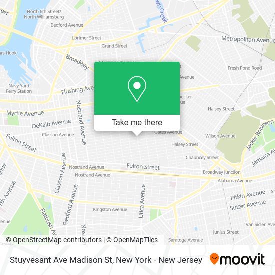 Mapa de Stuyvesant Ave Madison St