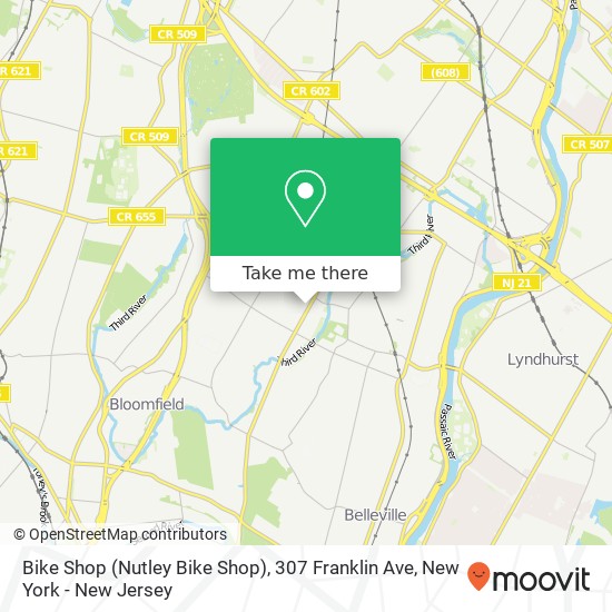 Mapa de Bike Shop (Nutley Bike Shop), 307 Franklin Ave