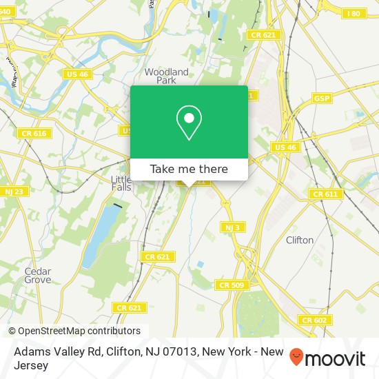 Adams Valley Rd, Clifton, NJ 07013 map