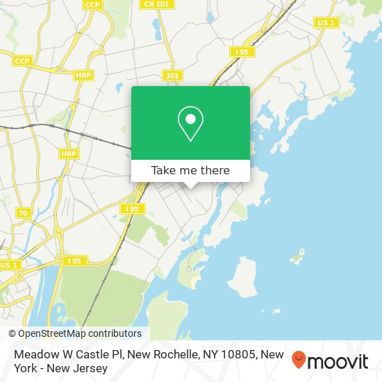 Mapa de Meadow W Castle Pl, New Rochelle, NY 10805