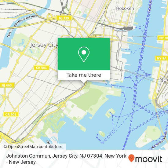 Mapa de Johnston Commun, Jersey City, NJ 07304