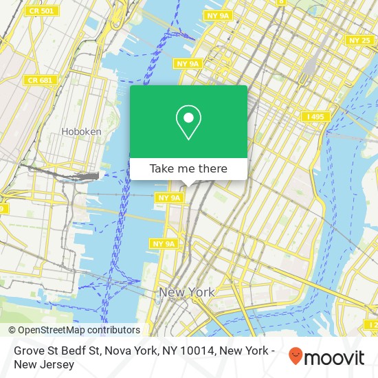 Grove St Bedf St, Nova York, NY 10014 map