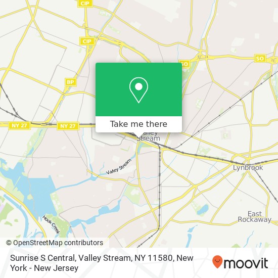 Mapa de Sunrise S Central, Valley Stream, NY 11580